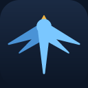 Kestrel logo: a stooping falcon